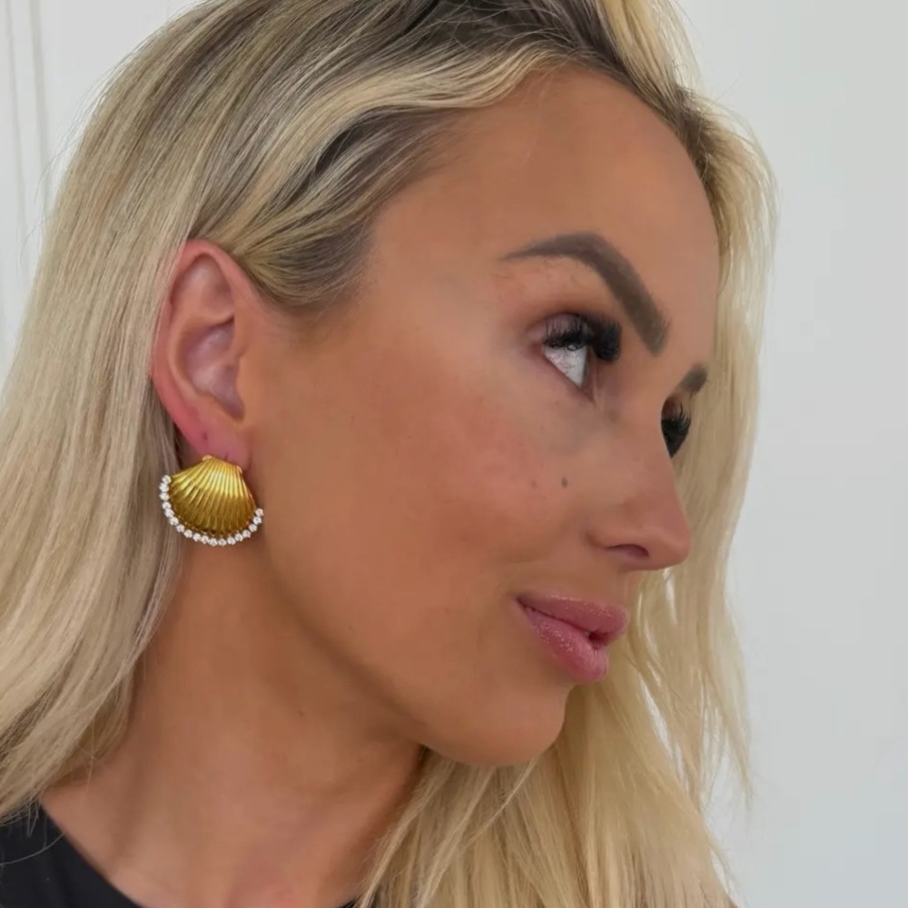 NEW Gold and Pearl Shell Earrings